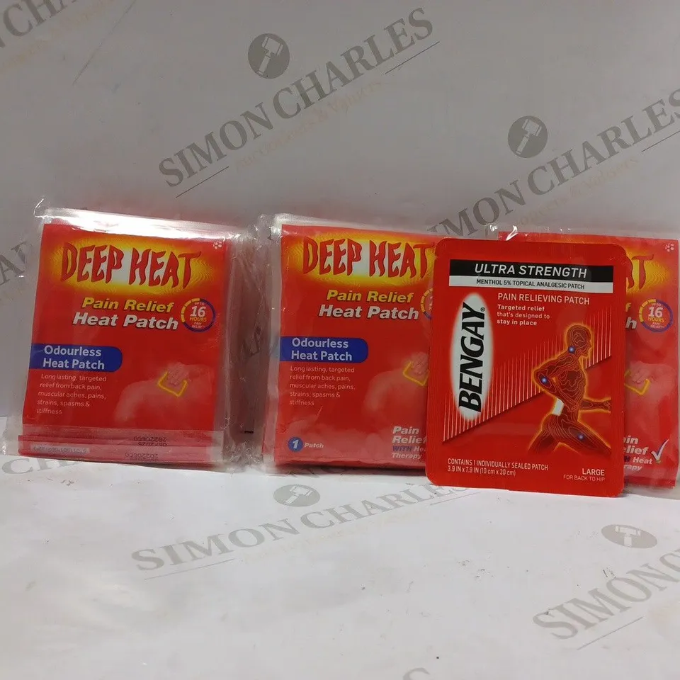 BOXED PACK OF 20 DEEP HEAT PAIN RELIEF PATCHES PLUS ONE BANGAY ULTRA-STRENGTH ANALGESIC PATCH