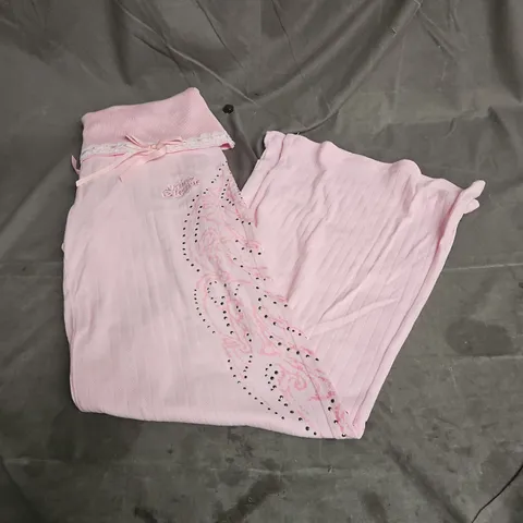 NAMED COLLECTIVE WHISPER RIBBON POINTELLE SCULPT PANT IN BABY PINK SIZE L