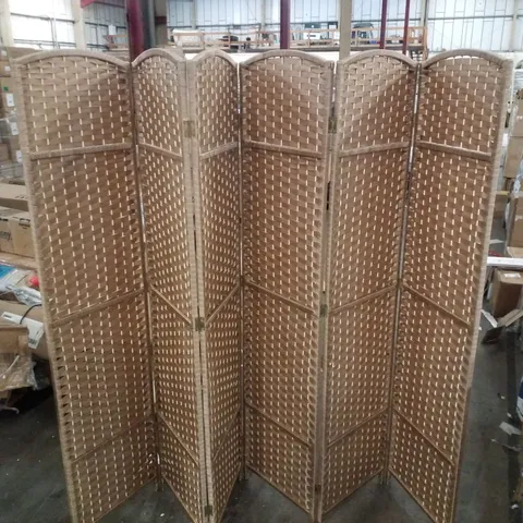 HOMCOM 6 PANEL FOLDING ROOM DIVIDER, FREESTANDING PRIVACY SCREEN FOR LIVING ROOM, BEDROOM AND OFFICE, 240 X 170CM, NATURAL