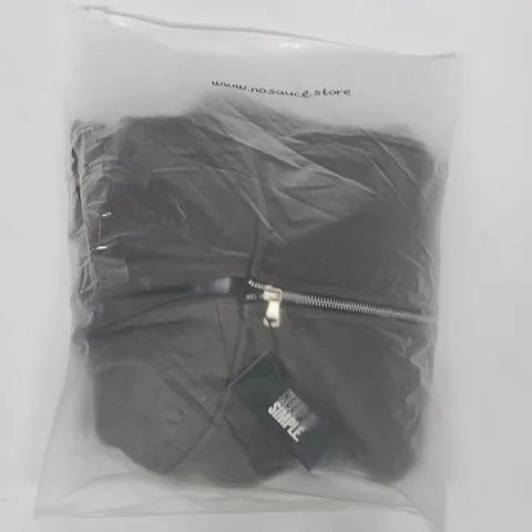 BAGGED NO SAUCE THE ZIPPA' HOODIE IN MOCHA BROWN SIZE SMALL