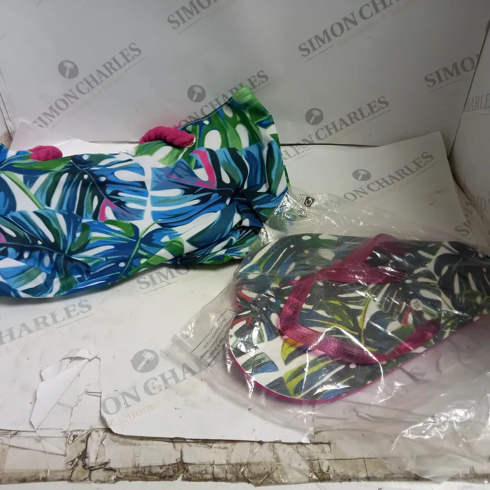 TROPICAL BAGS AND SLIPPERS SIZE M/L
