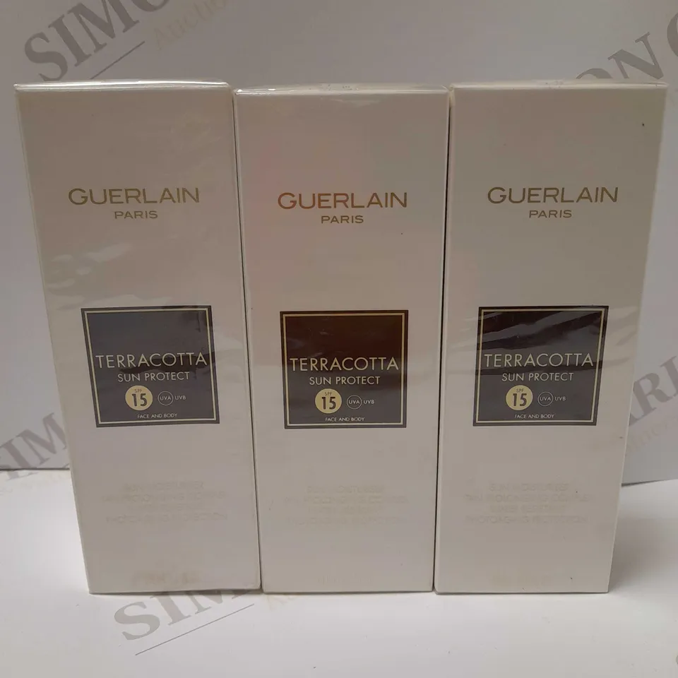 LOT OF 3 X 100ML GUERLAIN TERRACOTTA SUN PROTECT SPF15 SUN MOISTURIZER TAN PROLONGING COMPLEX
