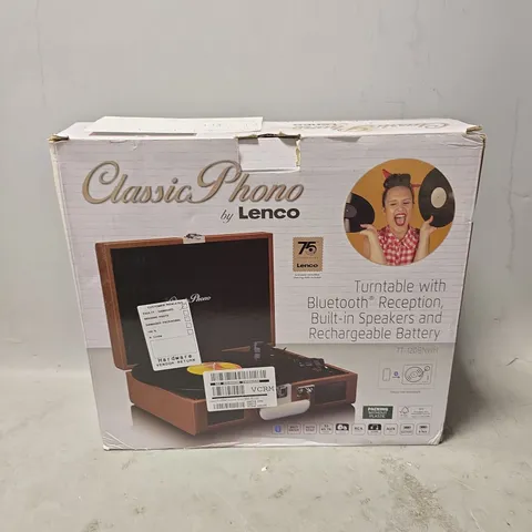 BOXED CLASSIC PHONO BY LENCO TURNTABLE WITH BLUETOOTH RECEPTION TT-120BNWH