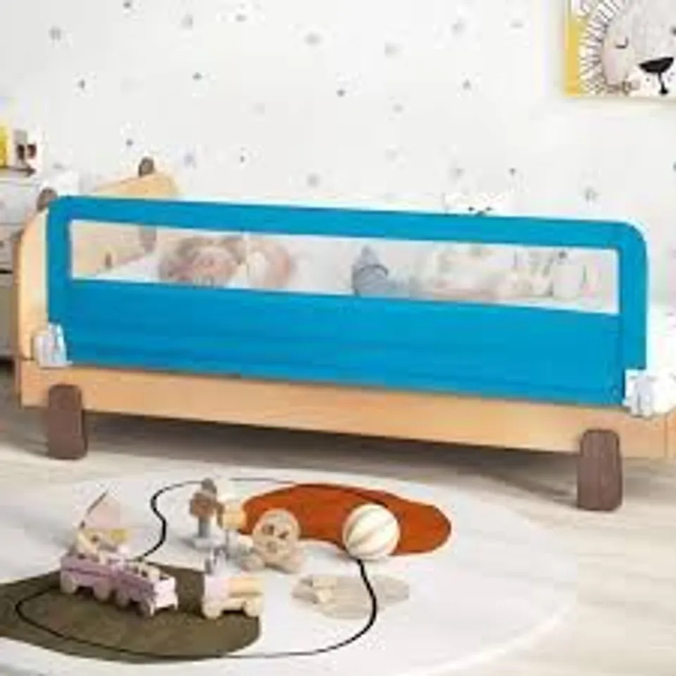 BOXED 180CM FOLDABLE BABY BED RAIL GUARD WITH REMOVABLE COVER AND SAFETY STRAP