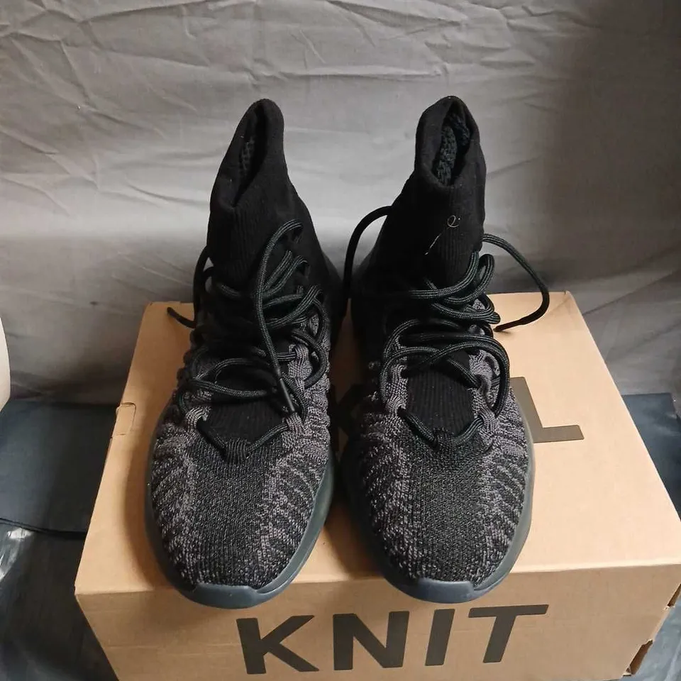 ADIDAS YZY BSKTBL KNIT SNEAKERS – SLATE/ONYX, UK SIZE NOT SHOWN (US 7.5 / EU 41 1/3)