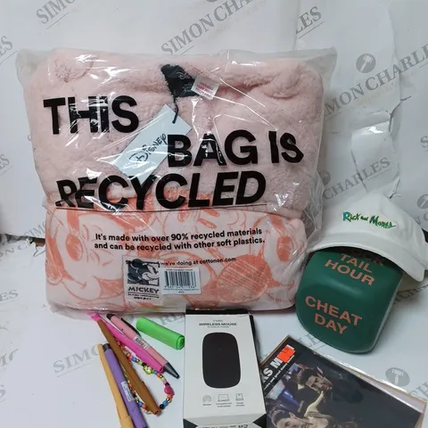 APPROXIMATELY 7 COTTON ON ITEMS INCLUDING DISNEY MICKEY MOUSE THROW, RICK AND MORTY WHITE CAP, WIRELESS MOUSE
