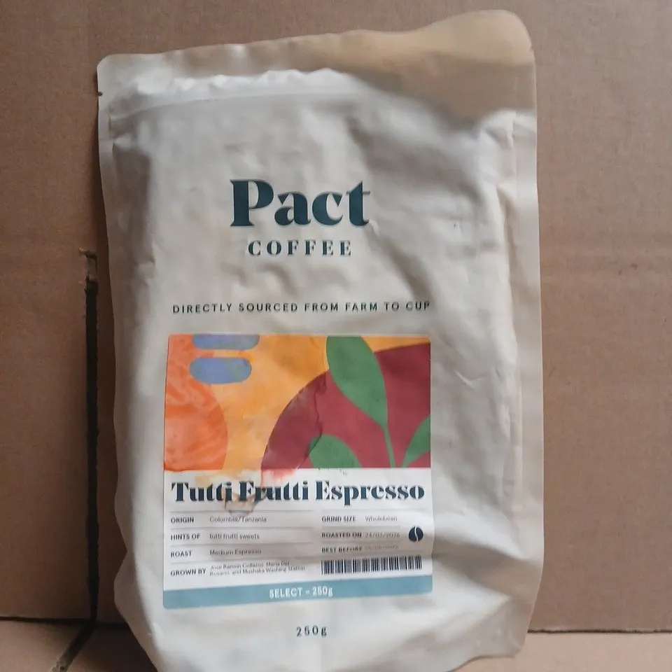 PACT COFFEE - WHOLEBEAN TUTTU FRUTTI ESPRESSO (250G)
