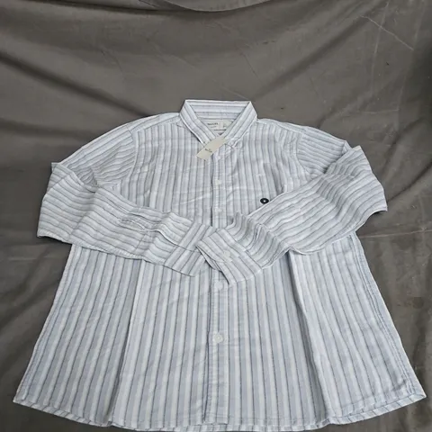 HOLLISTER CLASSIC FIT LONG SLEEVE STRIPED SHIRT – BLUE, UK M