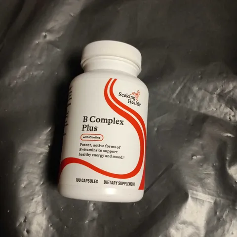SEEKING HEALTH B COMPLEX PLUS WITH CHOLINE – DIETARY SUPPLEMENT, 100 CAPSULES