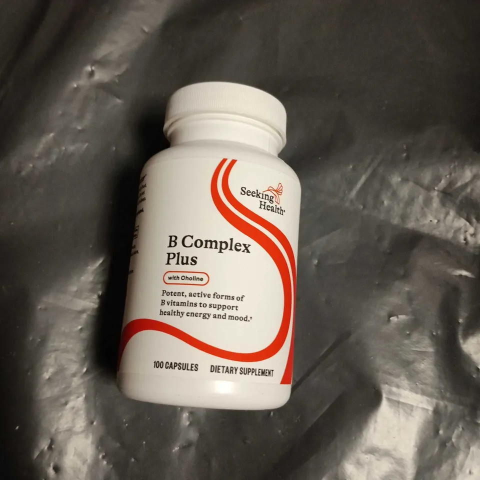 SEEKING HEALTH B COMPLEX PLUS WITH CHOLINE – DIETARY SUPPLEMENT, 100 CAPSULES