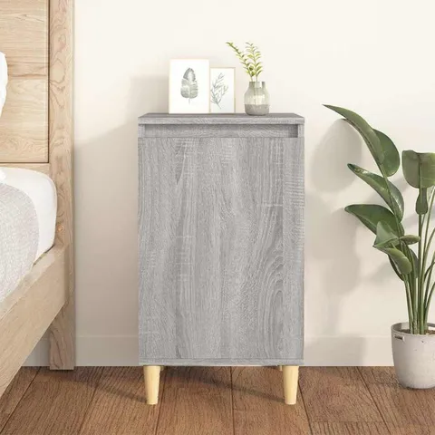 VIDAXL BEDSIDE CABINET – GREY WOOD EFFECT