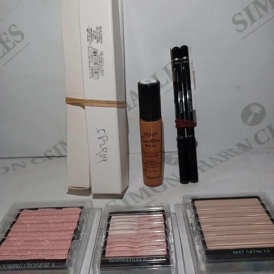 LOT OF APPROX 25 ASSORTED GIVENCHY TESTER PRODUCTS TO INCLUDE POWDER FOUNDATION #MAT SATIN 13, LE PRISME BLUSH #INSPIRATION ROSE, HEALTHY GLOW POWDER #BLOOMING CROISIERE, ETC 
