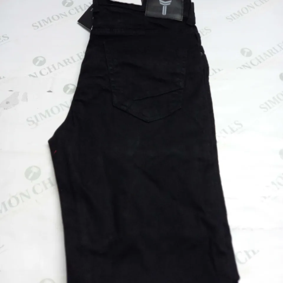 MENS TURBO BLACK DENIM JEANS SIZE 34