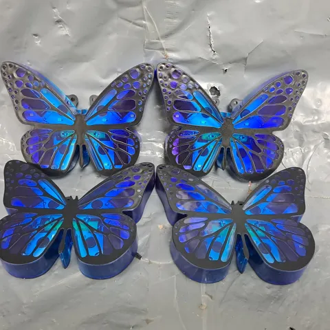 GARDEN REFLECTIONS SET OF 4 BUTTERFLY GROUND STAKE LIGHTS