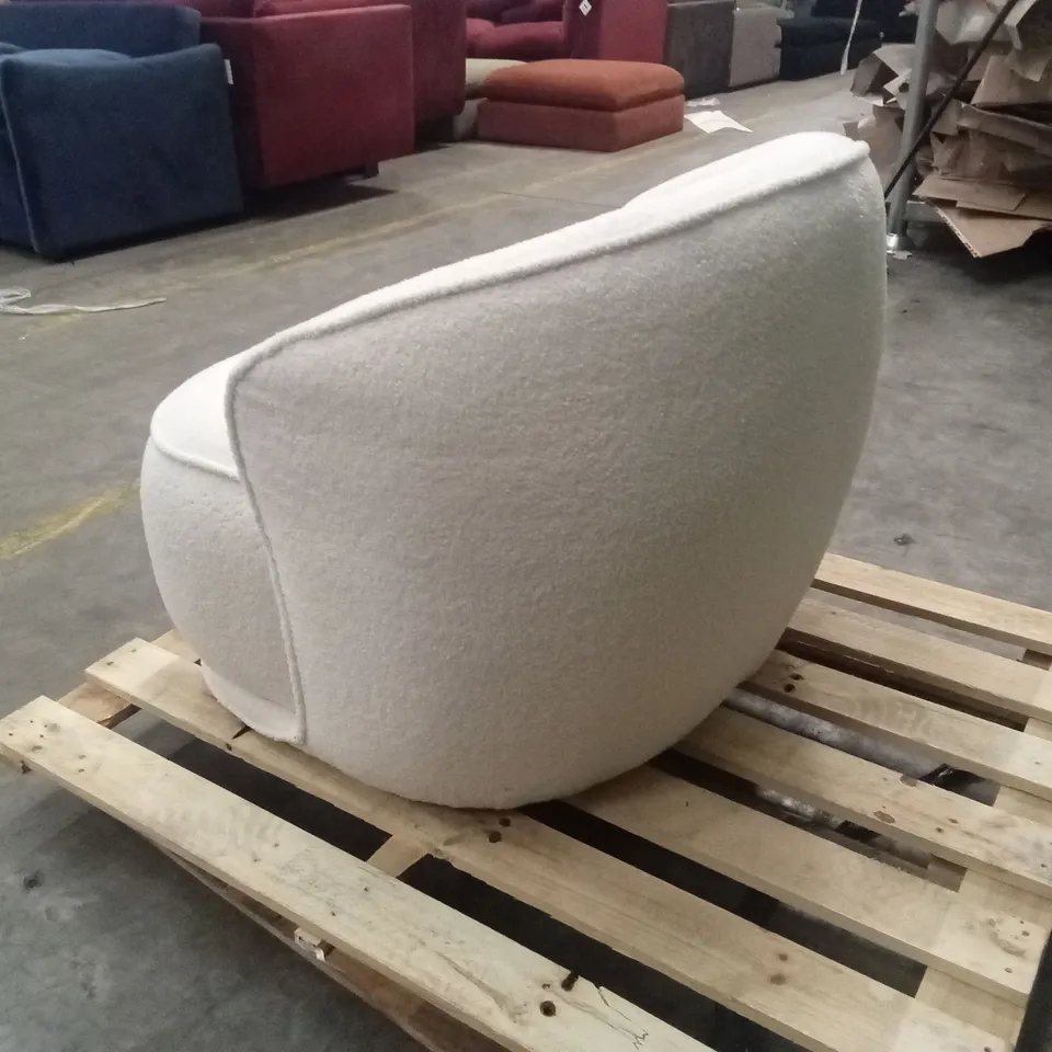 QUALITY DESIGNER BOUCLE FABRIC ARMCHAIR