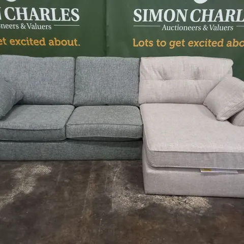 TWO DESIGNER BRITISH MADE CORNER SOFA SECTIONS