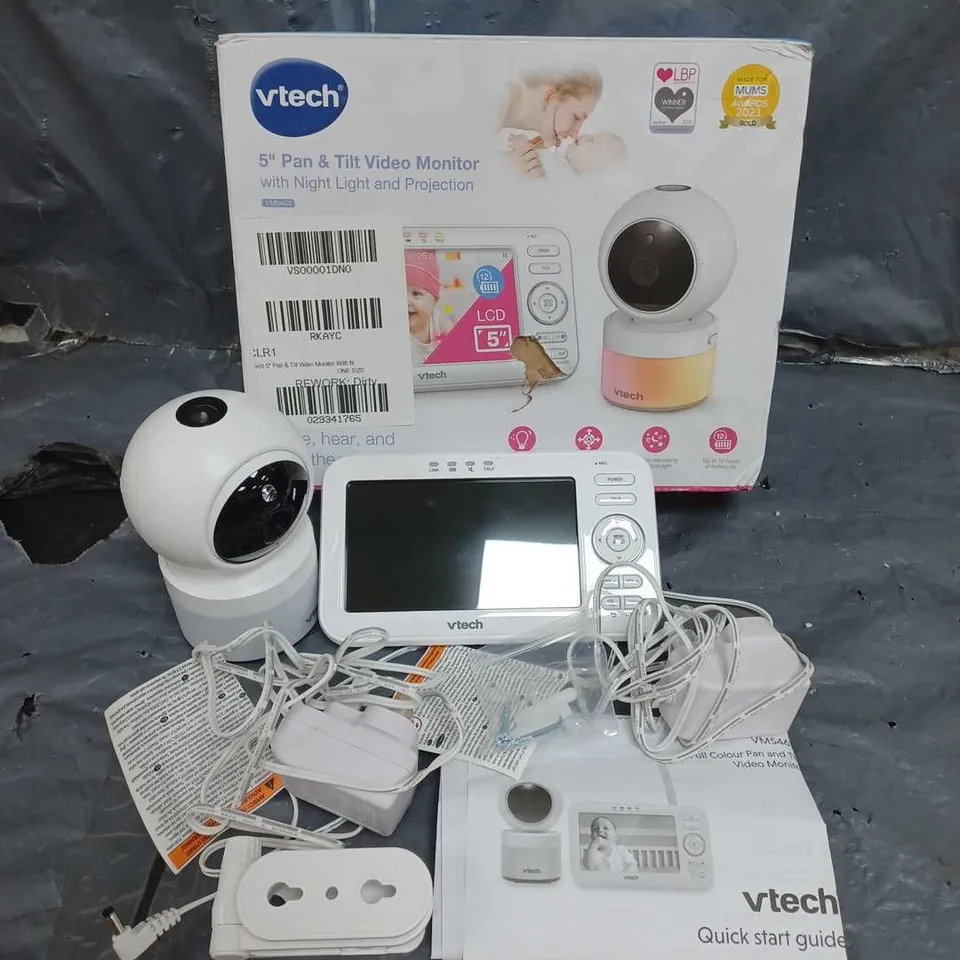 BOXED VTECH 5 PAN & TILT VIDEO MONITOR WITH NIGHT LIGHT AND PROJECTION RRP £99.99