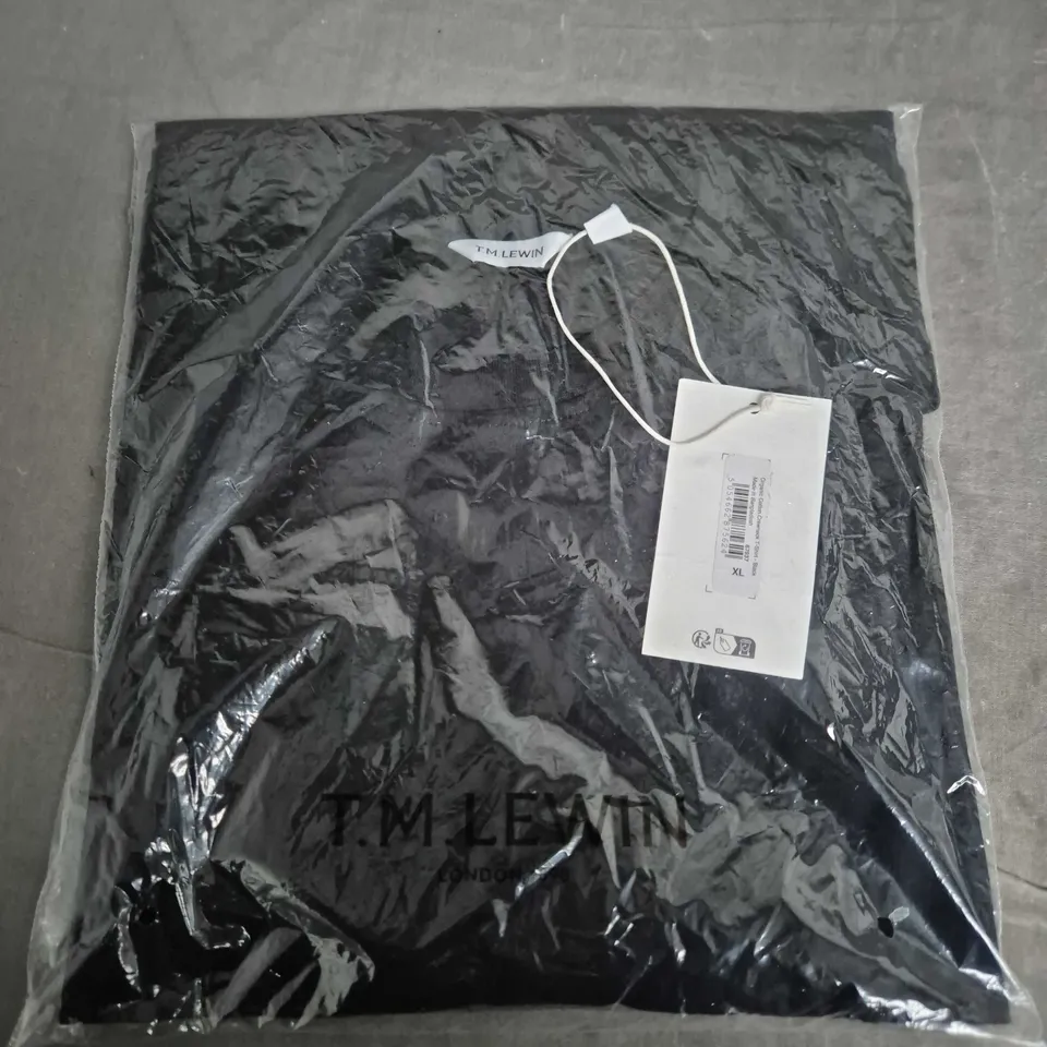 BAGGED TM LEWIN ORGANIC COTTON CREWNECK T-SHIRT – BLACK – XL