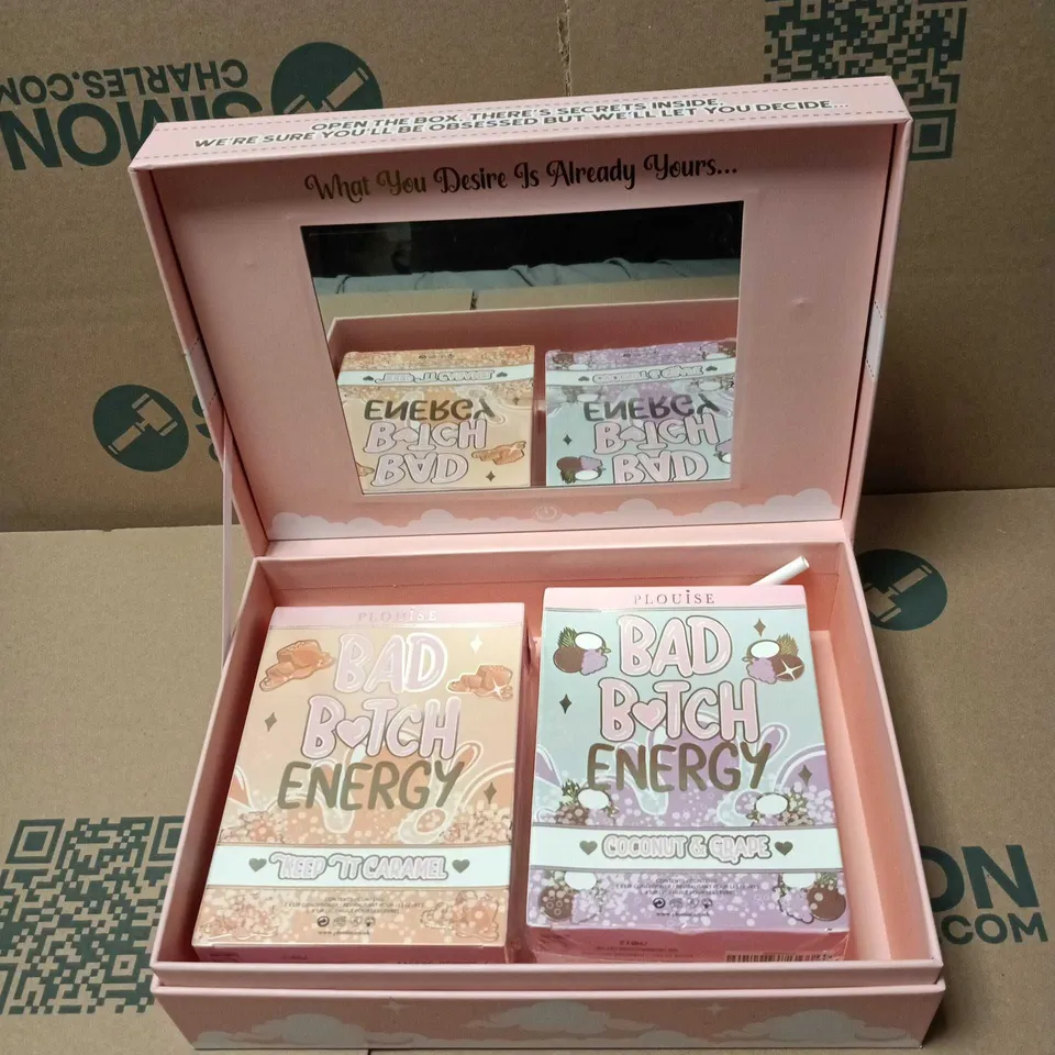 PLOUISE FULFILLING DREAMS GIFT BOX WITH 2 ITEMS: BAD BITCH ENERGY KEEP IT CARAMEL/COCONUT AND GRAPE