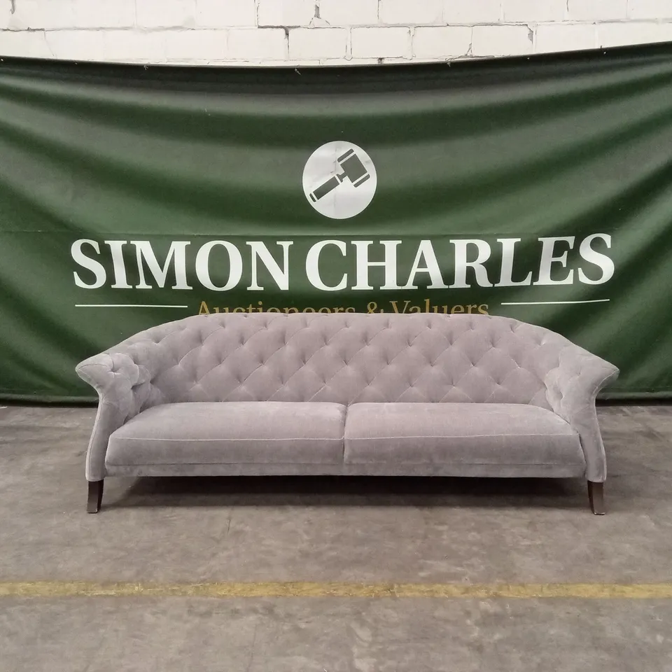 DANETTI LUXE LARGE SEATER SOFA LIGHT GREY FABRIC