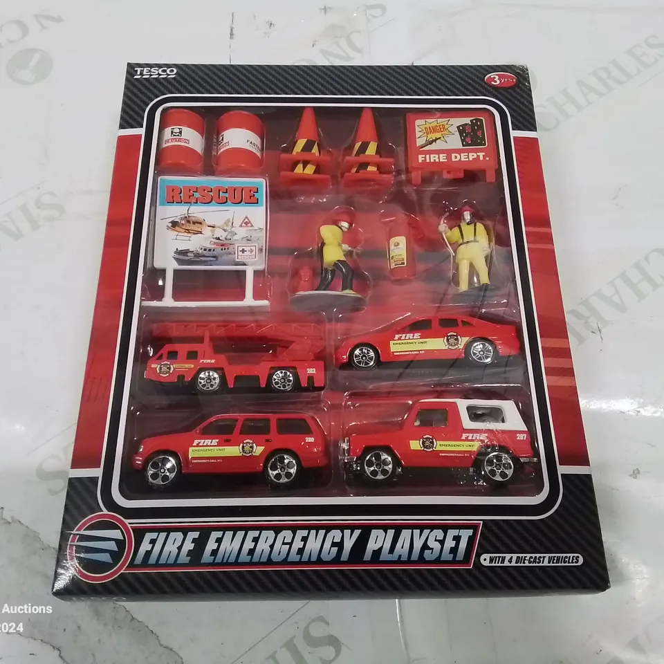 BOX CONTAINING 20 BOXED AND SEALED FIRE EMERGENCY PLAY SETS