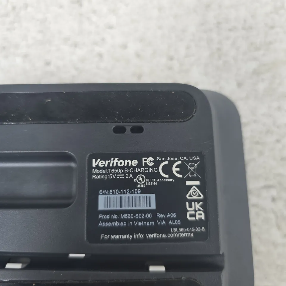 VERIFONE T650P PAYMENT TERMINAL WITH CHARGING DOCK