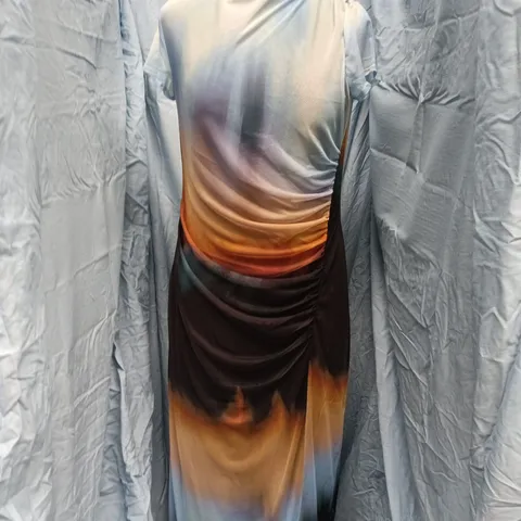 FRENCH CONNECTION MARINA MESH OMBRE COLUMN DRESS IN OMBRE MULTI SIZE MEDIUM