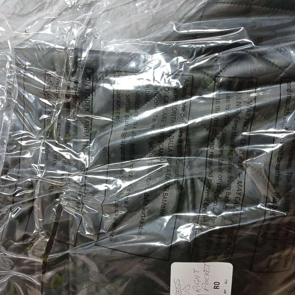 RUTH LANGSFORD QUILTED BUTTON FRONT JACKET IN BLACK SIZE 