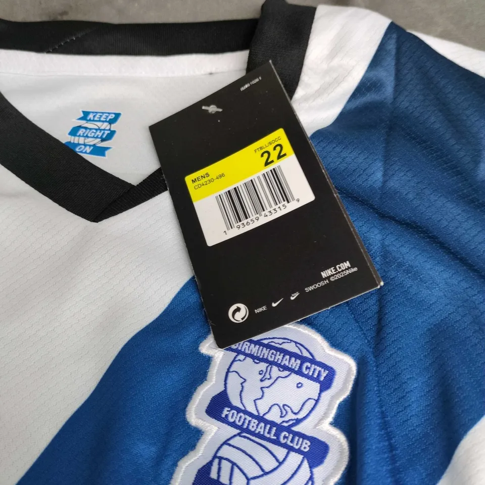BIRMINGHAM CITY FC FOOTBALL KIT – SHIRT & SHORTS, NIKE DRI-FIT, MEN'S UK SIZE 22