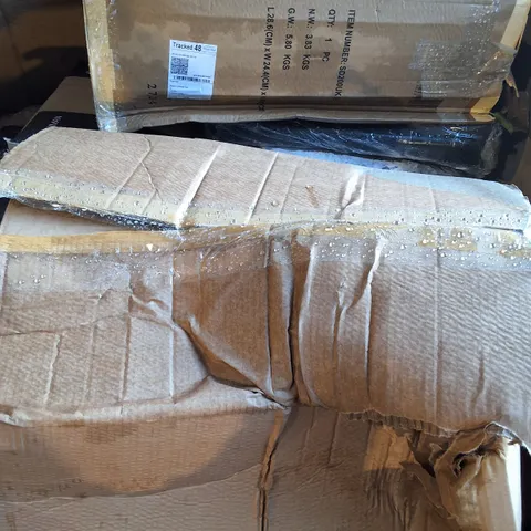 PALLET OF ASSORTED HOUSEHOLD ITEMS TO INCLUDE ELECTRONIC SAFE, FURRYMAN SHEEPSKIN, MAP PRINTS, ETC - COLLECTIONS ONLY