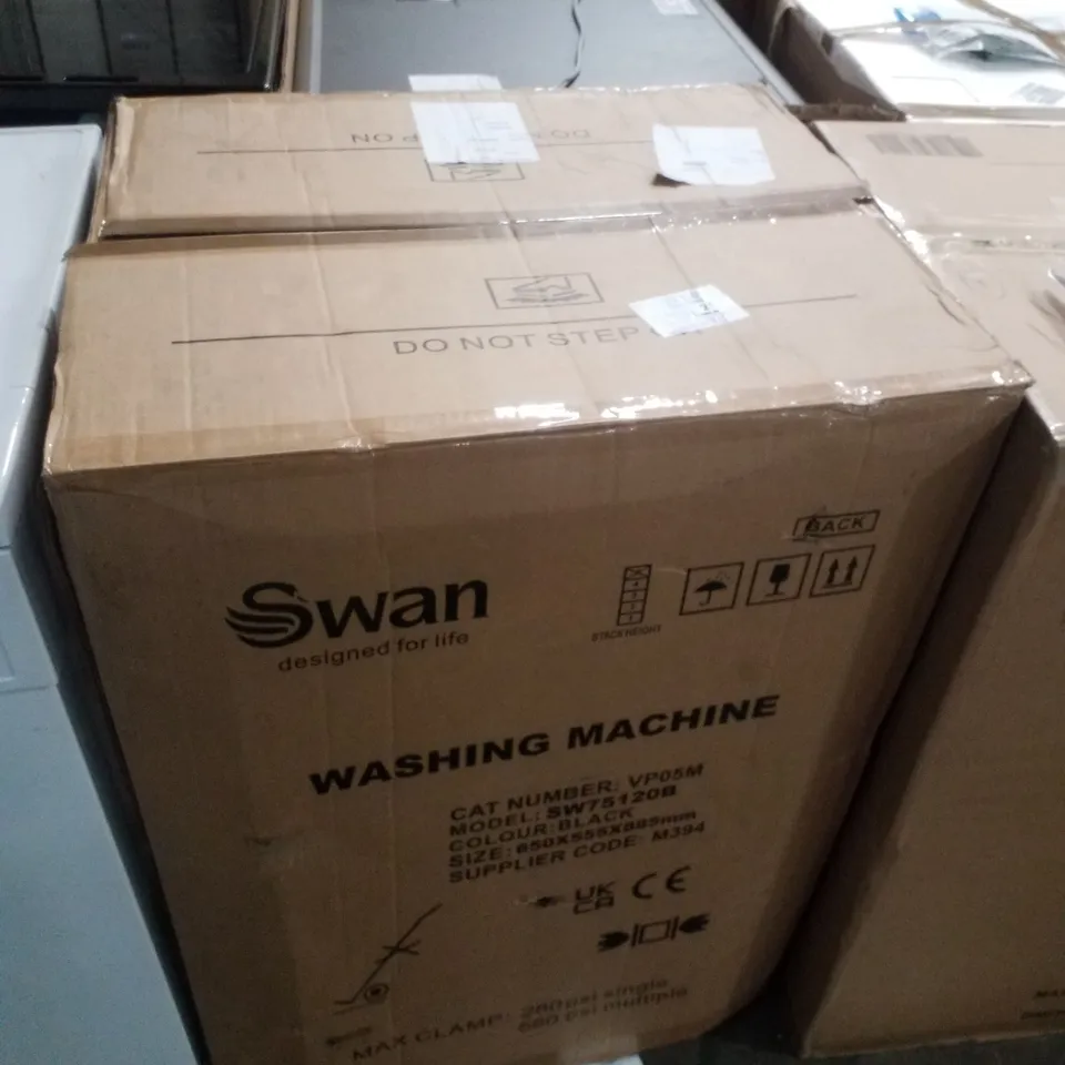 BOXED SWAN 8KG 1400 SPIN FREESTANDING WASHING MACHINE - BLACK