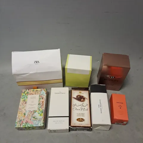 APPROXIMATELY 8 ASSORTED BOXED FRAGRANCES TO INCLUDE - ZARA YELLOW VELVET - CIRTUS SOLEIL GIFT SET - BENTLEY FOR MEN INTENSE - ETC