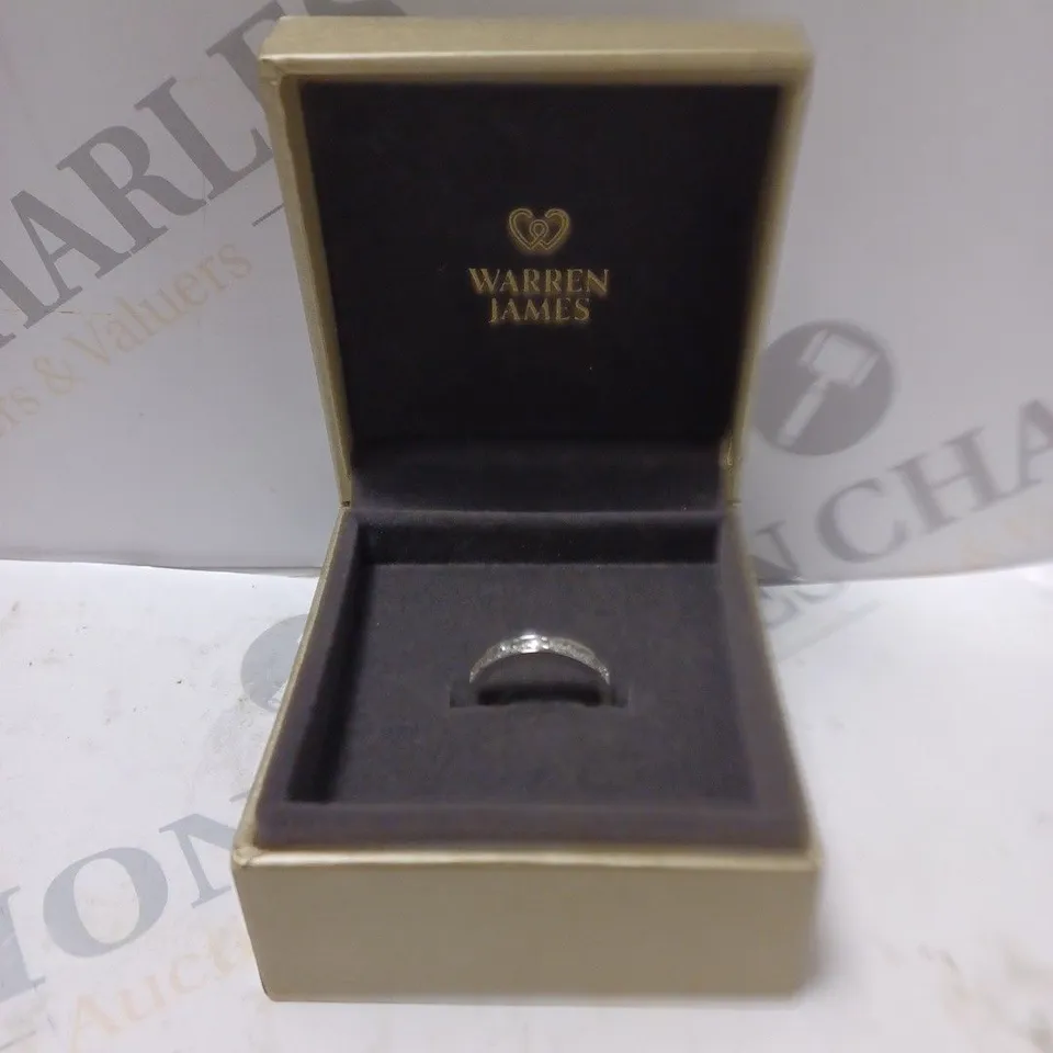 BOXED WARREN JAMES STAINLESS STEEL RING 