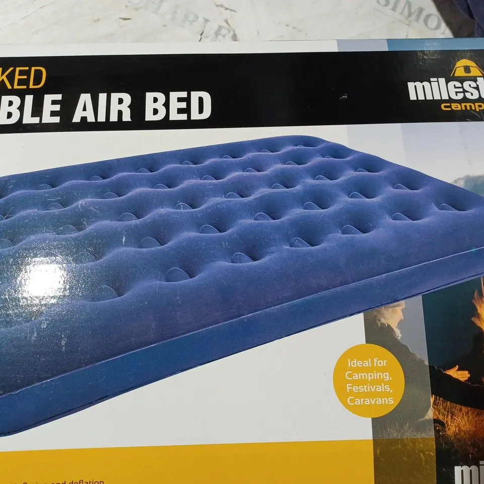 BOXED FLOCKED DOUBLE AIR BED 