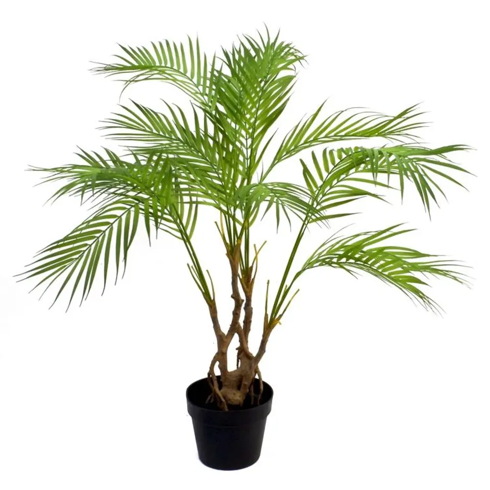 BOXED FAUX FOLIAGE PALM TREE IN POT LINER - SET OF 2 (2 BOXES)