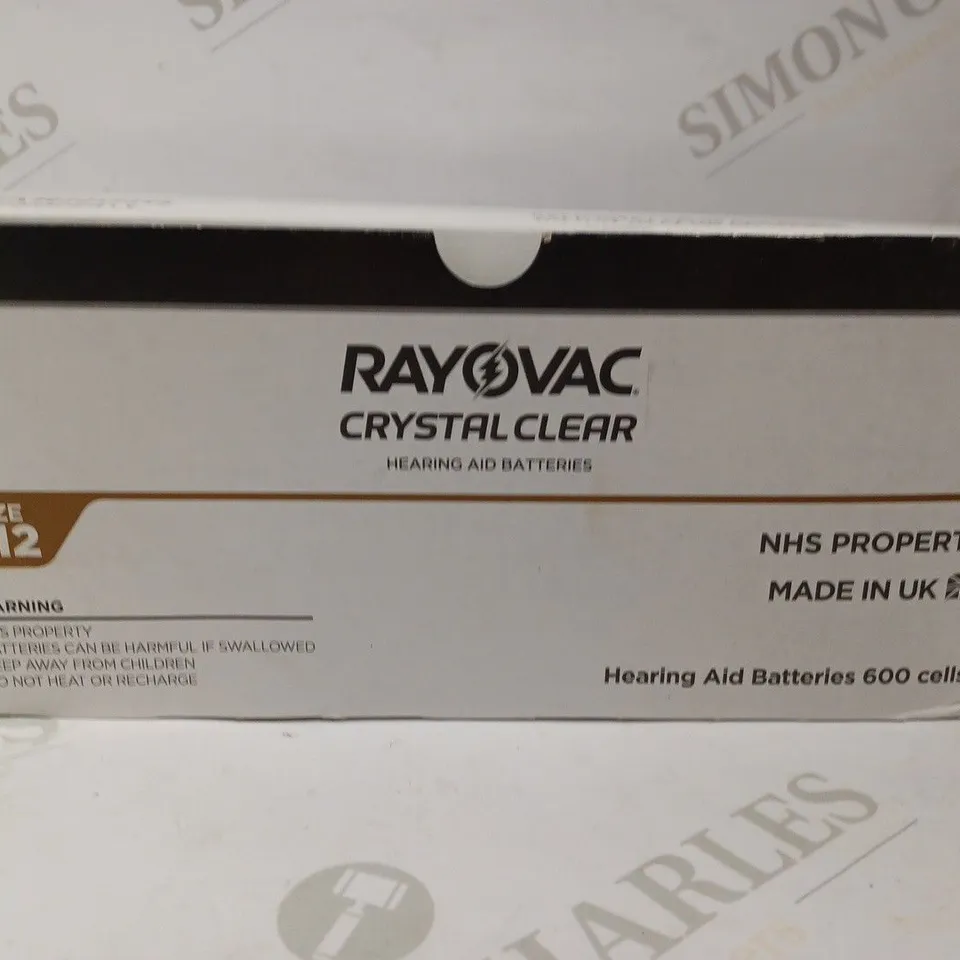 BOX OF APPROX 100 RAYOVAC CRYSTAL CLEAR HEARING AID BATTERIES - SIZE 312