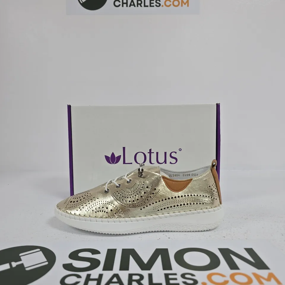 LOTUS WOMEN'S METALLIC GOLD BROGUE SHOES – UK EU 39