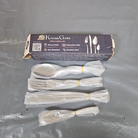KITCHENGLORA 24-PIECE CUTLERY SET – MIRROR FINISH, STAINLESS STEEL