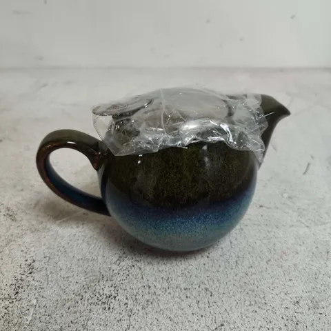 'SAARA' LIGHT GREEN CERAMIC TEAPOT WITH REACTIVE GLAZE 