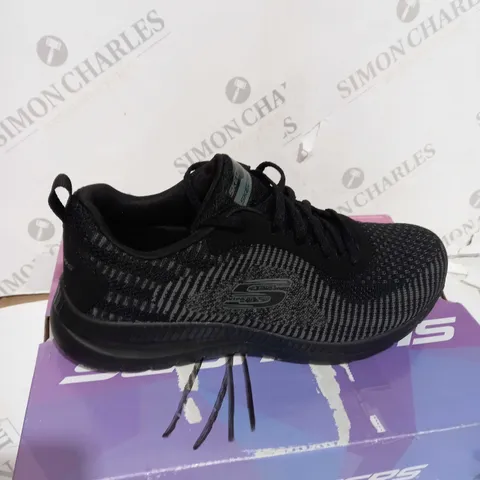 BOXED SKECHERS SIZE 5 BLACK ARCH FIT LACE UP SPORTS TRAINERS
