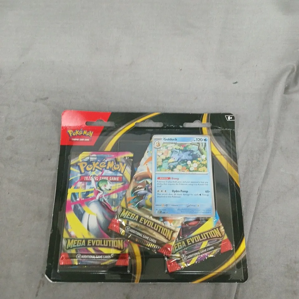 POKEMON MEGA EVOLUTION TRADING CARD GAME BOOSTER SET — PSYDUCK CARD, THREE BOOSTER PACKS, SEALED