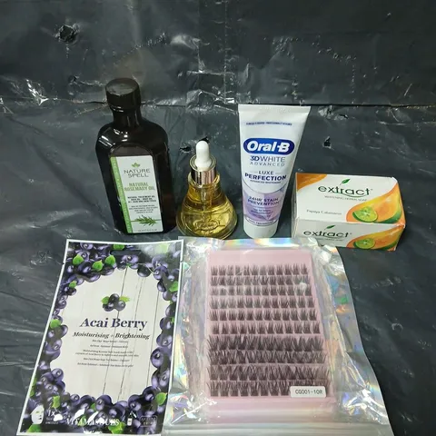 APPROXIMATEY 20 ASSORTED HEALTH AND BEAUTY PRODUCTS TO INCLUDE FALSE LASHES, ORAL-B TOOTHPASTE AND WEST & MONTH SERUM