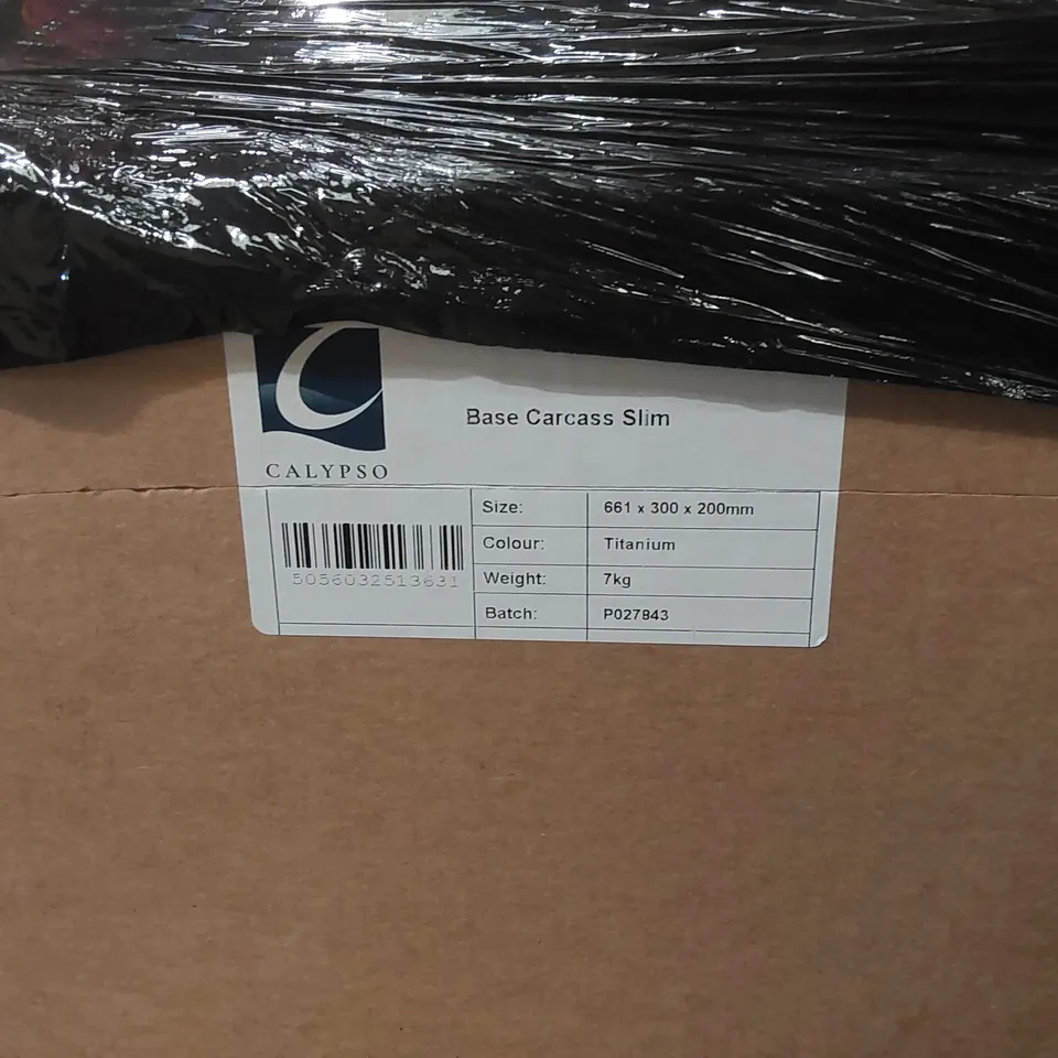 PALLET CONTAINING A LARGE ASSORTMENT OF BATHROOM FURNITURE PARTS INCLUDING: CALYPSO BASE CARCASSES, CALYPSO TOILET ROLL HOLDERS ECT