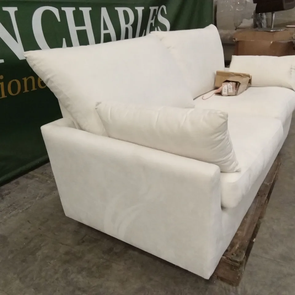 LANGDON 3 SEATER SOFA, CREAM HOUSE PLUSH FABRIC