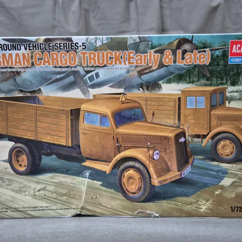 BOXED ACADEMY 1/72 SCALE GROUND VEHICLE SERIES-5 GERMAN CARGO TRUCK MODEL KIT