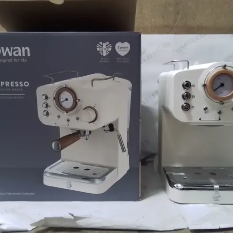 BOXED SWAN ESPRESSO COFFEE MAKER COTTON WHITE 