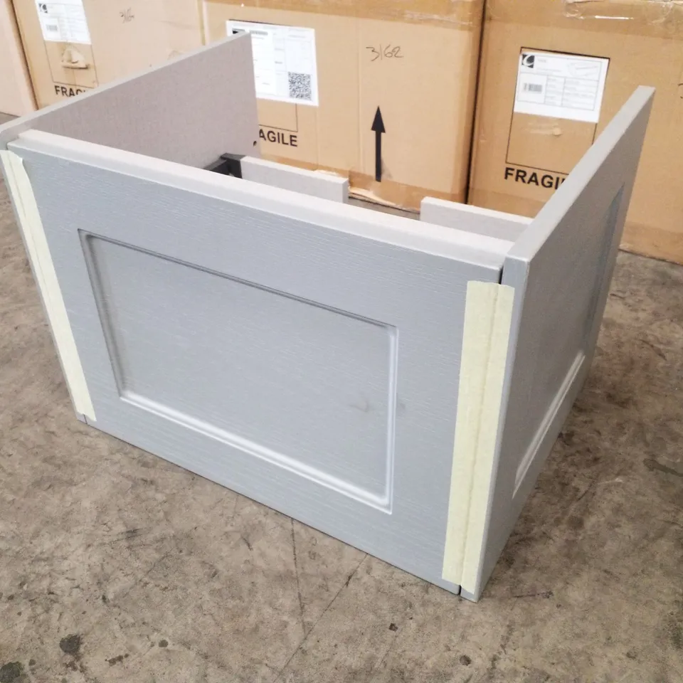 BOXED AS NEW CALYPSO CHELWORTH WALL HUNG VANITY UNIT IN CONTOUR DUSK GREY - 585X447X413MM