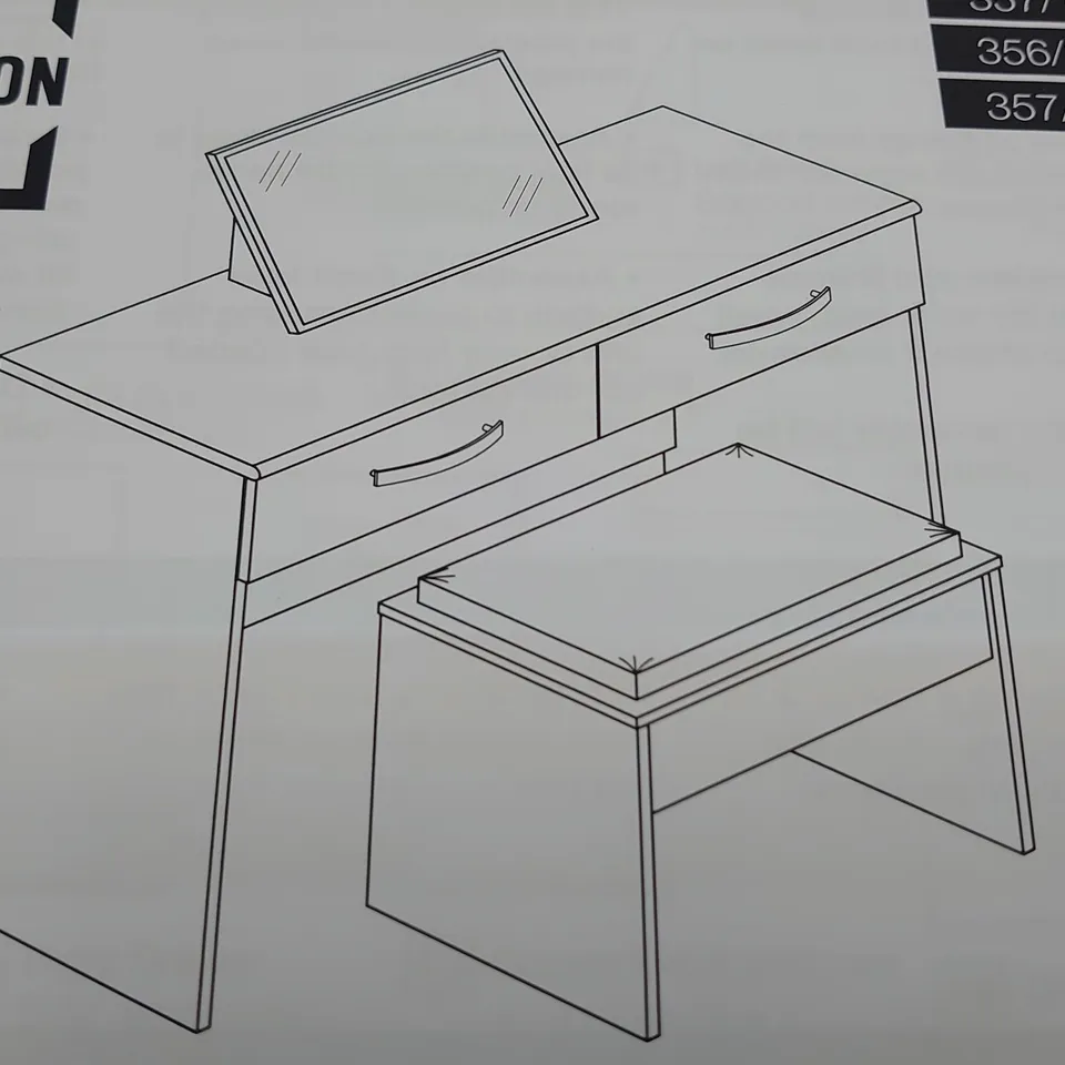 BRAND NEW BOXED HALLINGFORD DRESSER MIRROR STOOL (1 BOX)