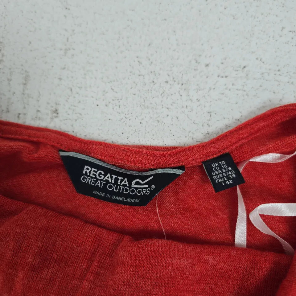 REGATTA GREAT OUTDOORS RED LONG-SLEEVE TOP – UK 10