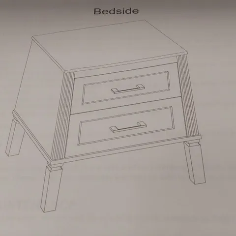 BOXED DUSK SIENNA 2 DRAWER BEDSIDE TABLE 